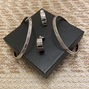 MONET Silver-tone Jewelry - 2 Bracelets and 1 pair earrings